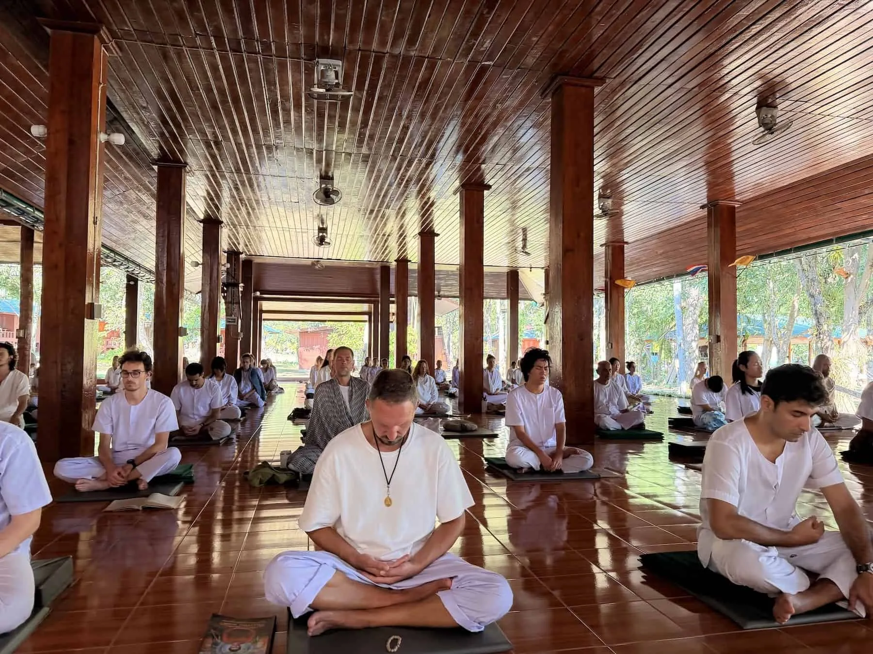 Sitting meditation at Wat Pa Tam Wua
